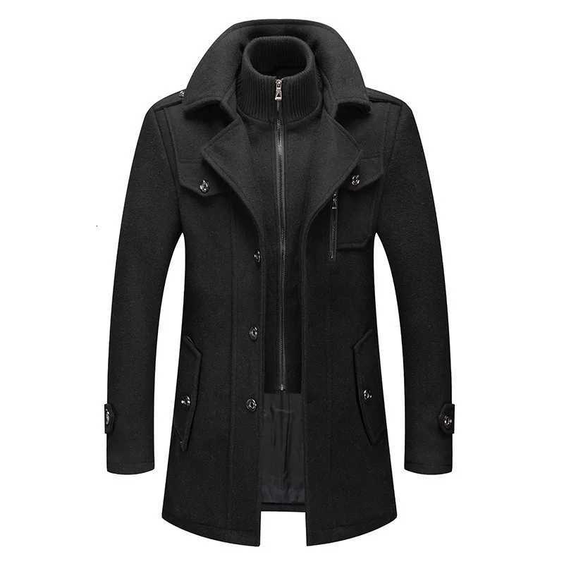 Autumn And Winter Mens Business Woolen Coat Fashion Double Neck Cold-resistant Woolen Coat MensT251125
