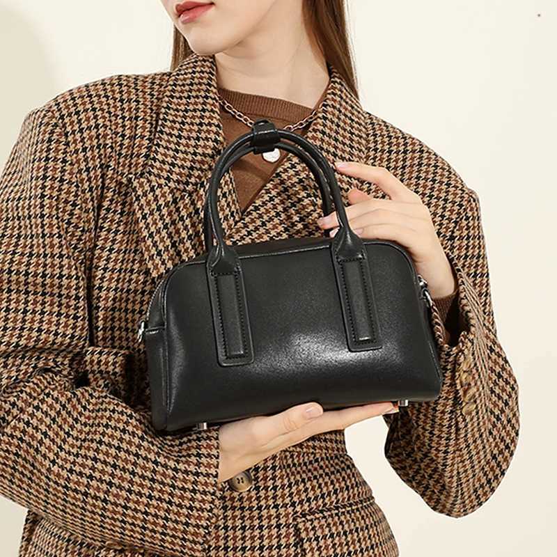 Burminsa Vintage Genuine Leather Pillow Small Shoulder Bags For Women 2025 Luxury Designer Crossbody Purses Tote Ladies Handbags W250421