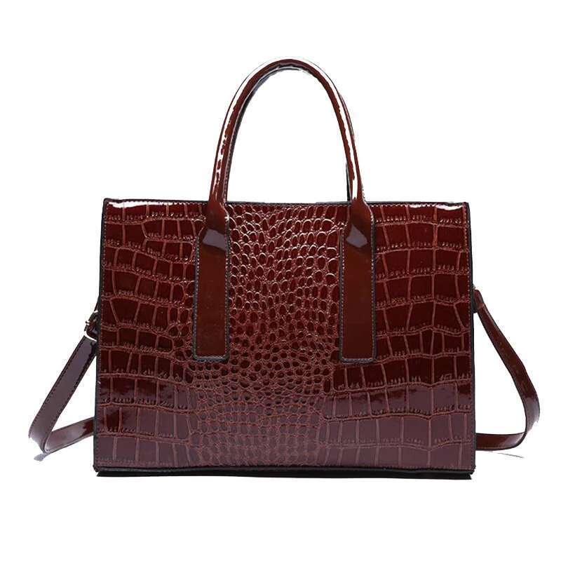 Luxury Designer Handbags Alligator Designer PU Patent Leather Crossbody For Women Tote Retro Ladies Messegner Shoulder Bag Bolsa