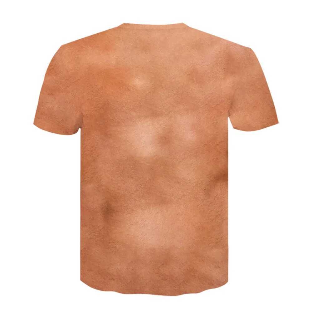 Mens 6-pack Abdominal Muscle T-shirt 3D Printed Short Sleeve Fitness Running Sports Leisure Loose Short Sleeve Comfortable Stone W250425