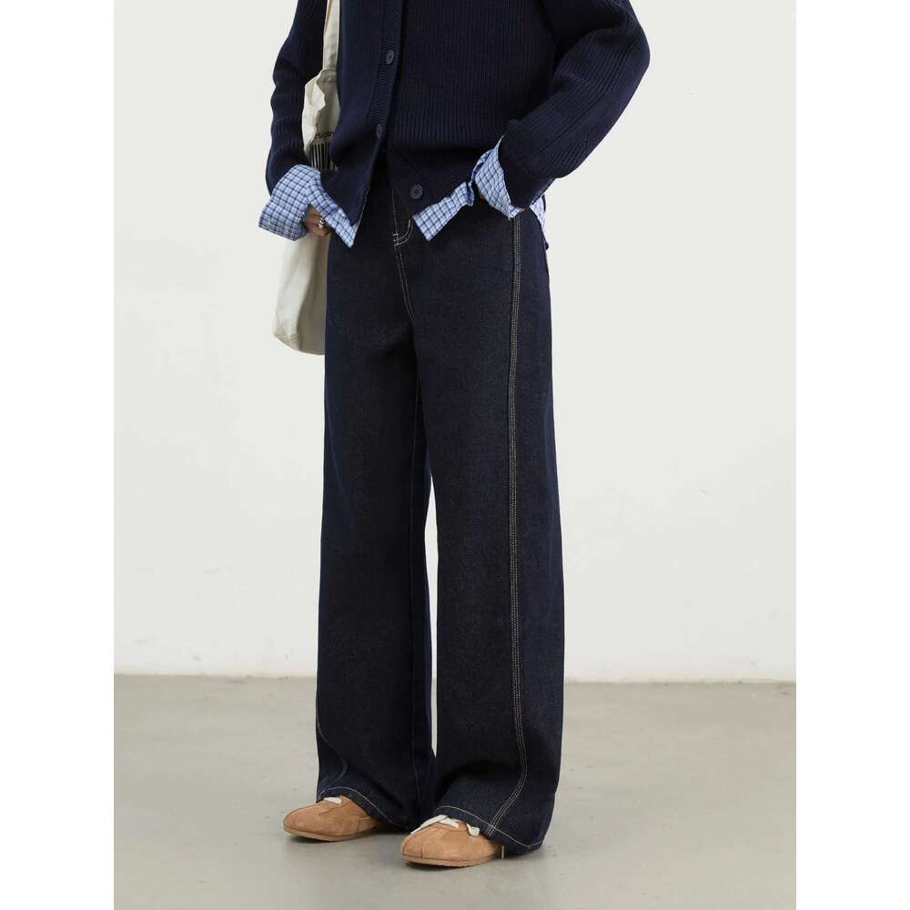 CHIC VEN Women Denim Pants Loose Casual High Waisted Straight Jeans Female Wide Leg Trousers Oversize Autumn Winter 2024