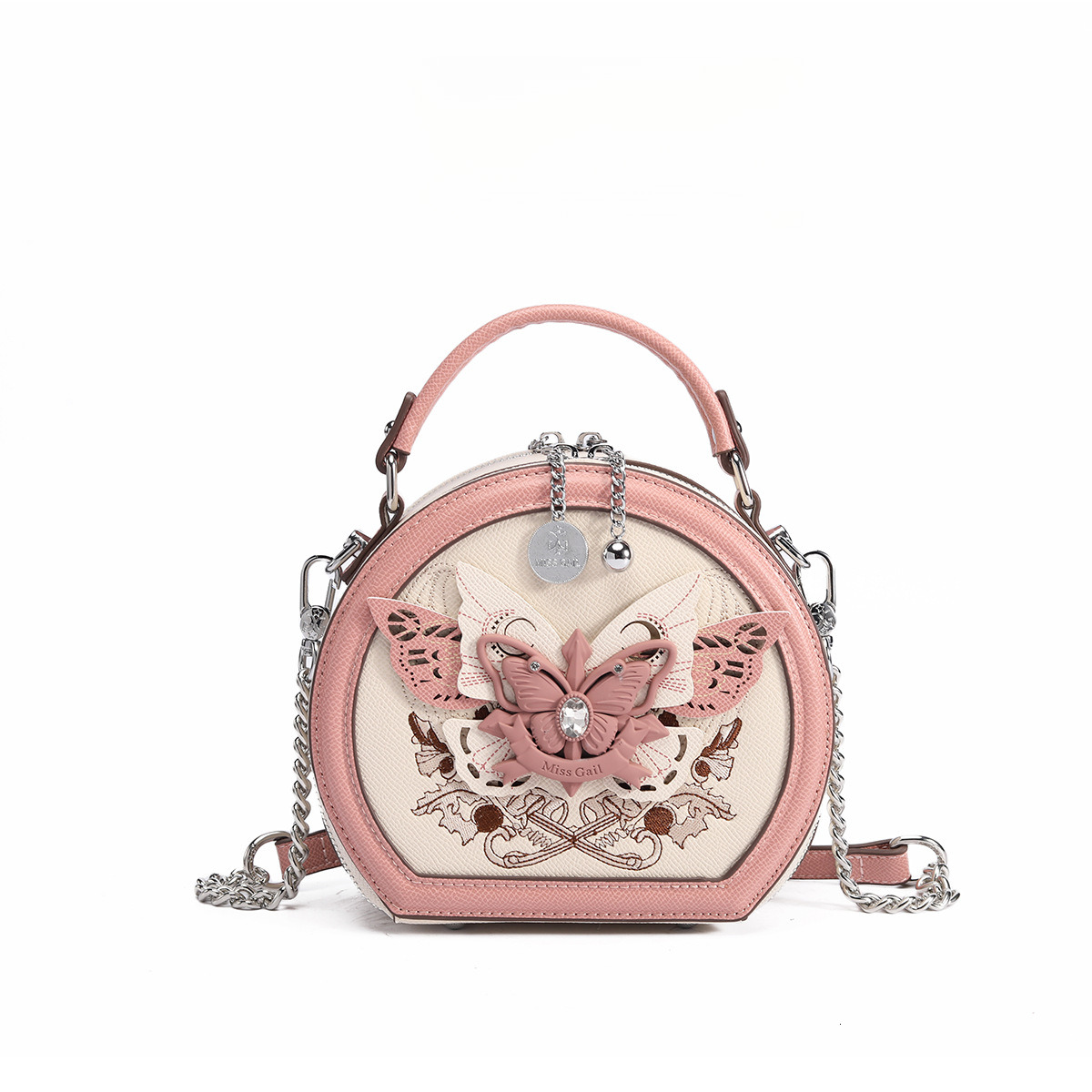 2025 New Bow Designer Bag For Women Fashion Retro Luxury Small Round Bag One Shoulder Crossbody Handbag