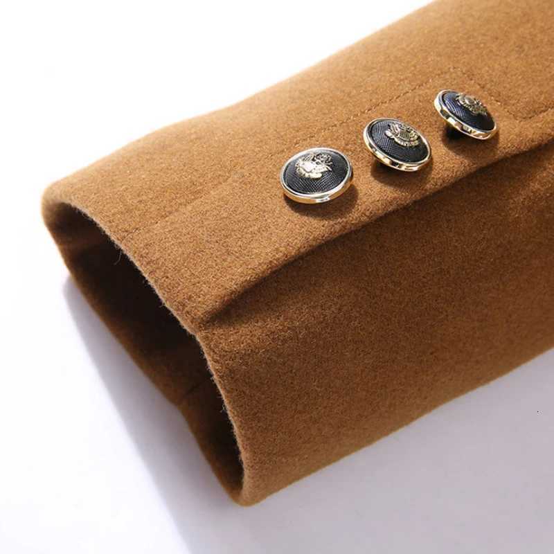 Autumn Winter Wool Blends Coat Men Fur Collar Mid Long Windbreaker Jacket Male British Style Woolen Coat MenDropShippingT251125