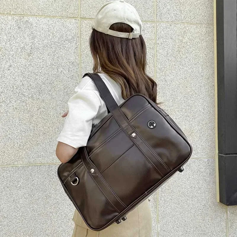 Japanese Casual PU Shoulder Bag Junior High School Students School Bag Handbag Anime Uniform Bag Tote Bags for Women Bolsos 250417