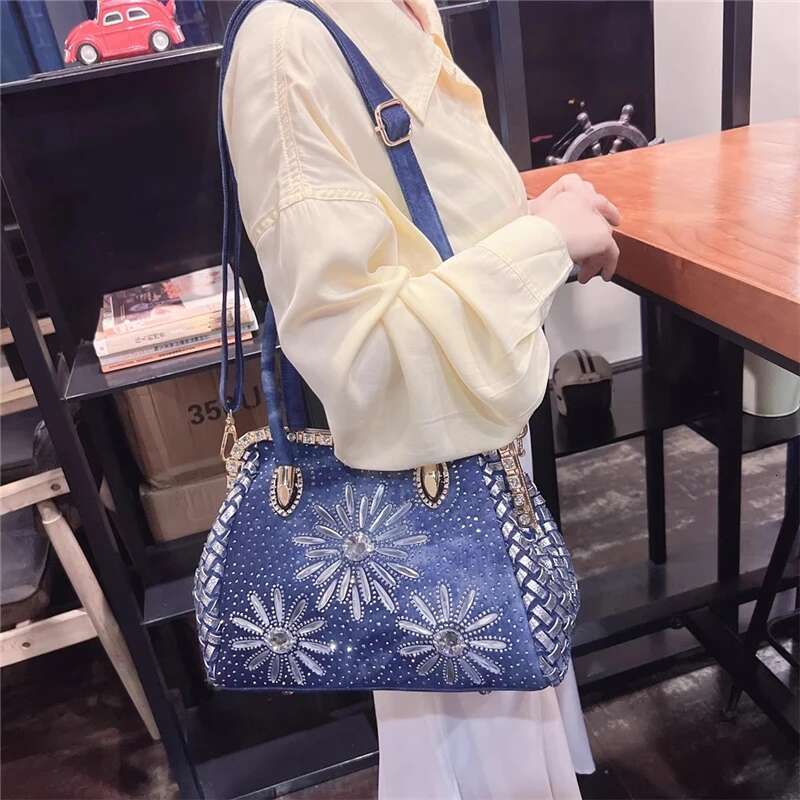 Spring and autumn new dia denim fashion underarm handbag one-shoulder cross-body large-capacity casual daily women's bag
