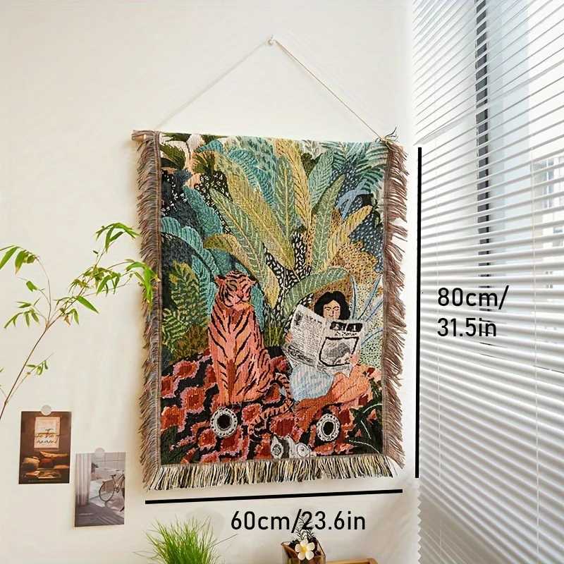 Bohemian Tapestry Blanket with Hanging Decor For Wall Desk Entrance Multi-Use Art PieceM251125