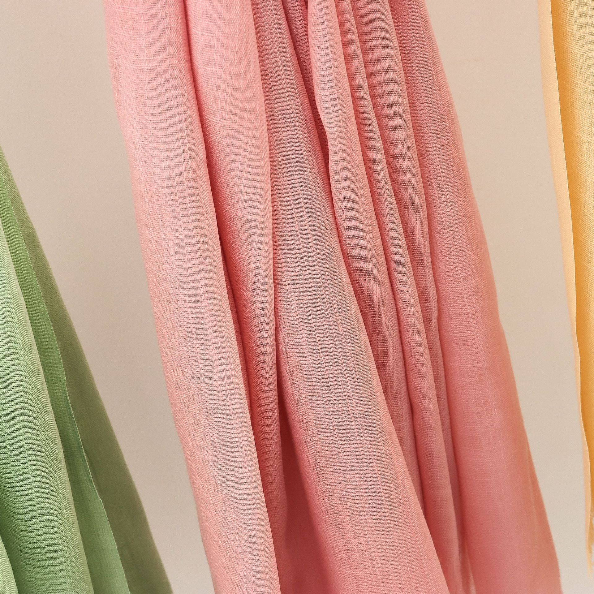 K513 Solid color bamboo cotton scarf New autumn and winter two-end detachable single color medium-length scarf Women's shawl wholesale
