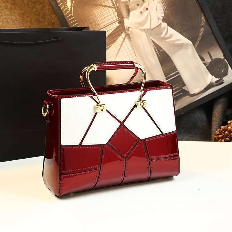 Spring new patent leather geometric dia ing handbag banquet dress one-shoulder cross-body fashion women's bag