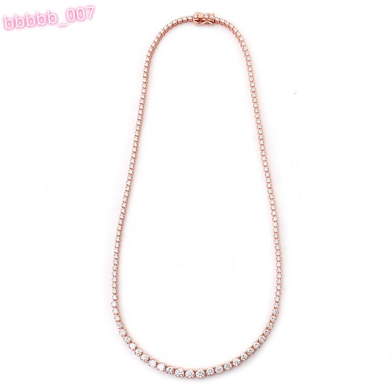 Fine Jewelry Choker Necklaces Luxury Custom 14k Solid Gold Shining VVS Gradient Size Moissanite Diamond Tennis Chain