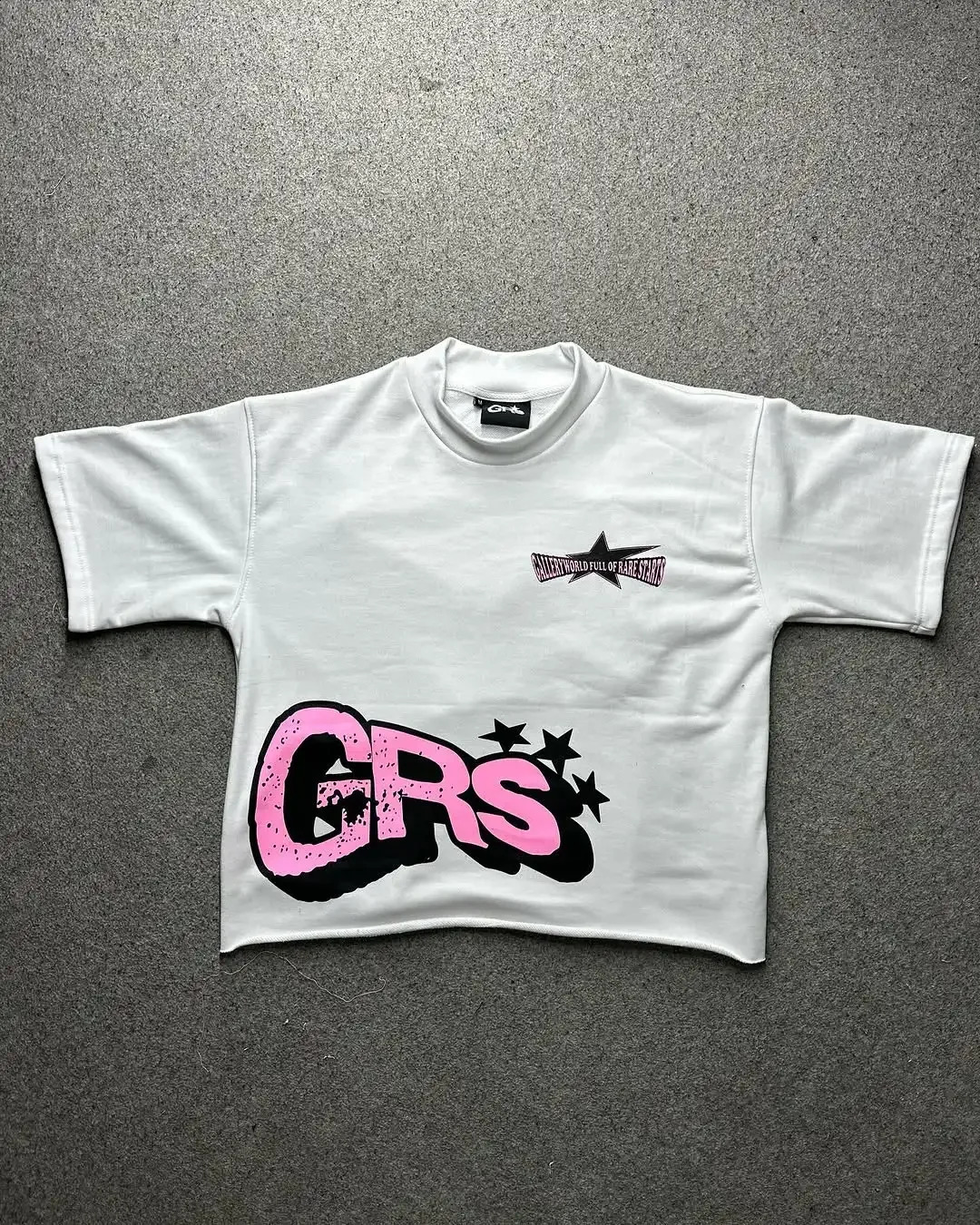Harajuku GRS Mens T-shirt Harajuku Fashion Kawaii Pattern Printed Short Sleeve High Quality Cotton Round Neck T-shirt Top 250423