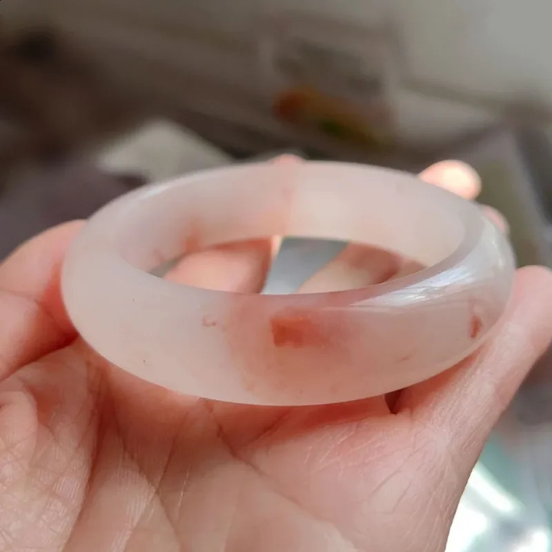 Natural Pretty Peach Blossom Brew Bracelet Gold Silk Jade Bracelet Pink Jade Bracelet Girl Model 250424