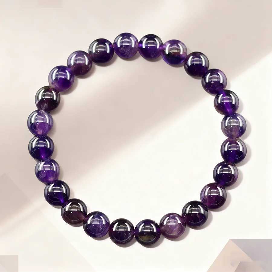 Natural Amethyst Quartz Crystal Bead Bracelet for Women Body-Purifying Genuine Crystal Fatigue Pressure Yoga Meditation Jewelry J251125
