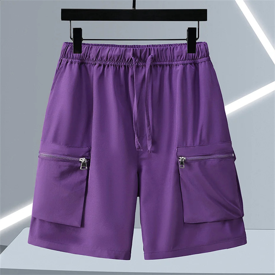 Summer Cargo Shorts Men 12XL Plus Size Shorts Fashion Casual Short Pants Male Summer Elastic Waist Shorts Big Size 12XL 250420