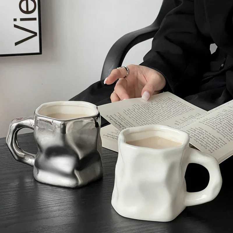 Simple personty ceramic drinking cup Office afternoon tea high-value milk coffee cup breakfast cup home decoration supplies Y251125