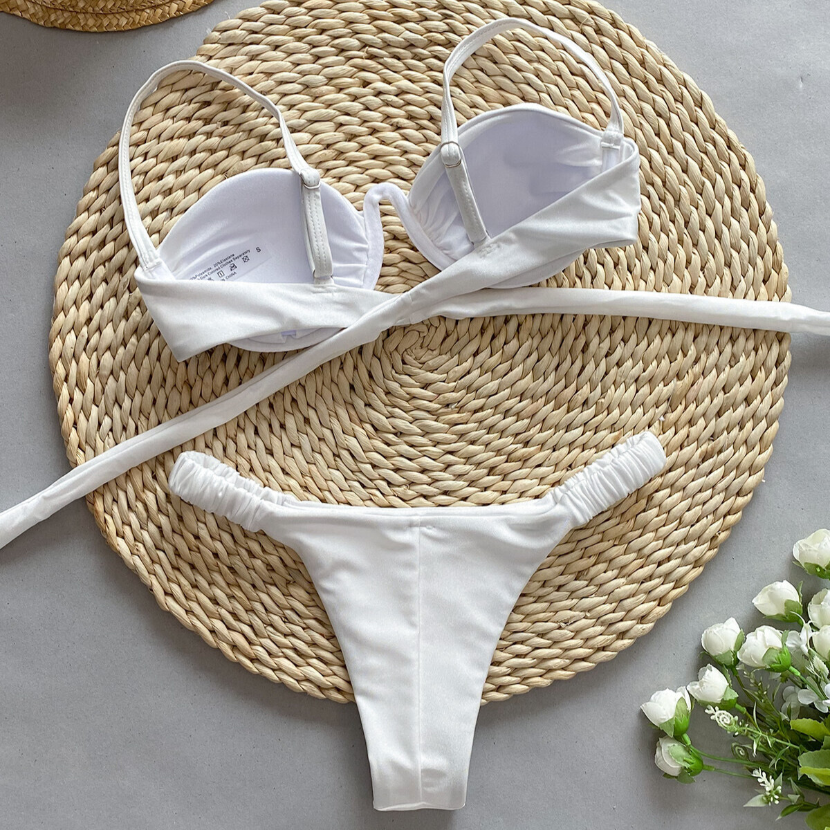2025 Designer Steel Top Bikini Sexy Split Women's Swimsuit Converge Chest Luxury Retro Nylon Cloth Beach Wear Party Bikini