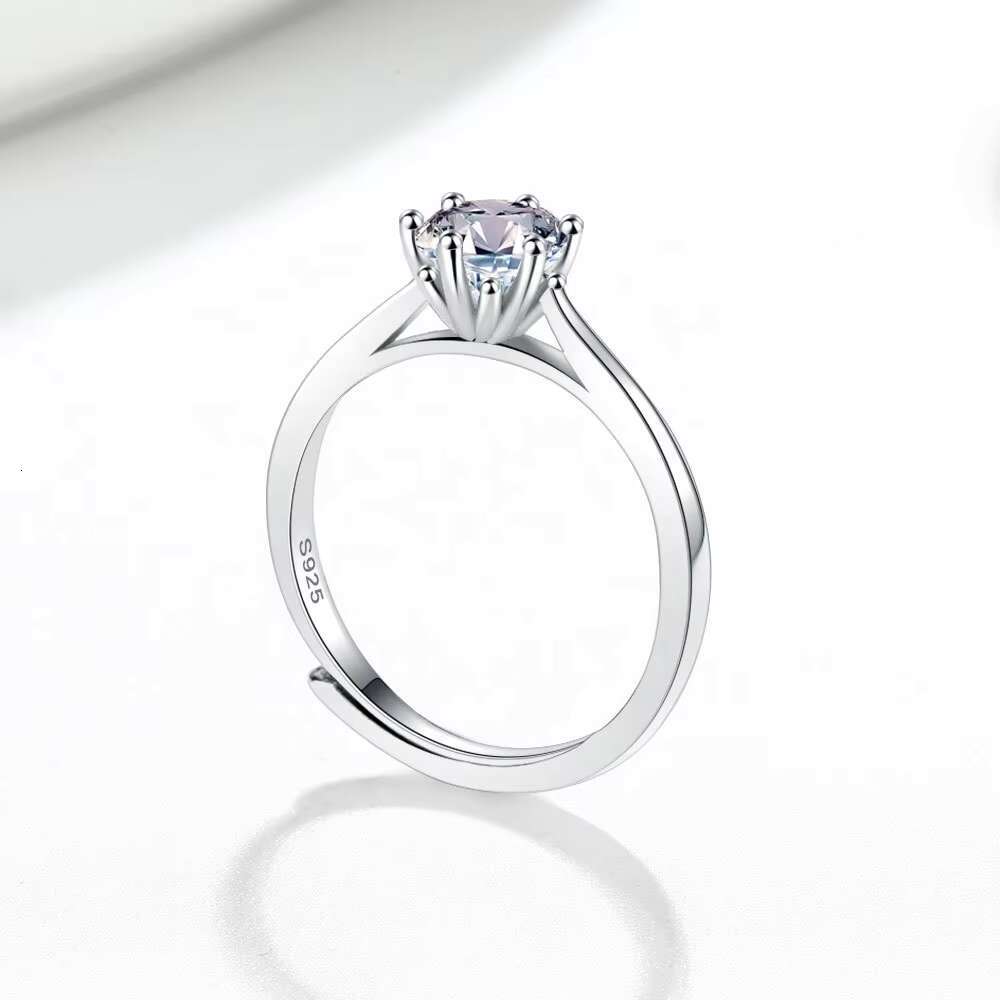 2024 Popular Adjustable Rings Sterling Silver 925 Jewellery Flower Bud Design Moissanite Engagement Ring for Women