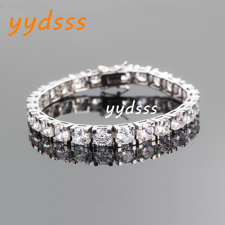 Jewelrys Hiphop Tennis Chain Necklace 925 Sterling Silver 5A+ Moissanite Cubic Moissanite Tennis Link Chain Mans Tennis Bracelet