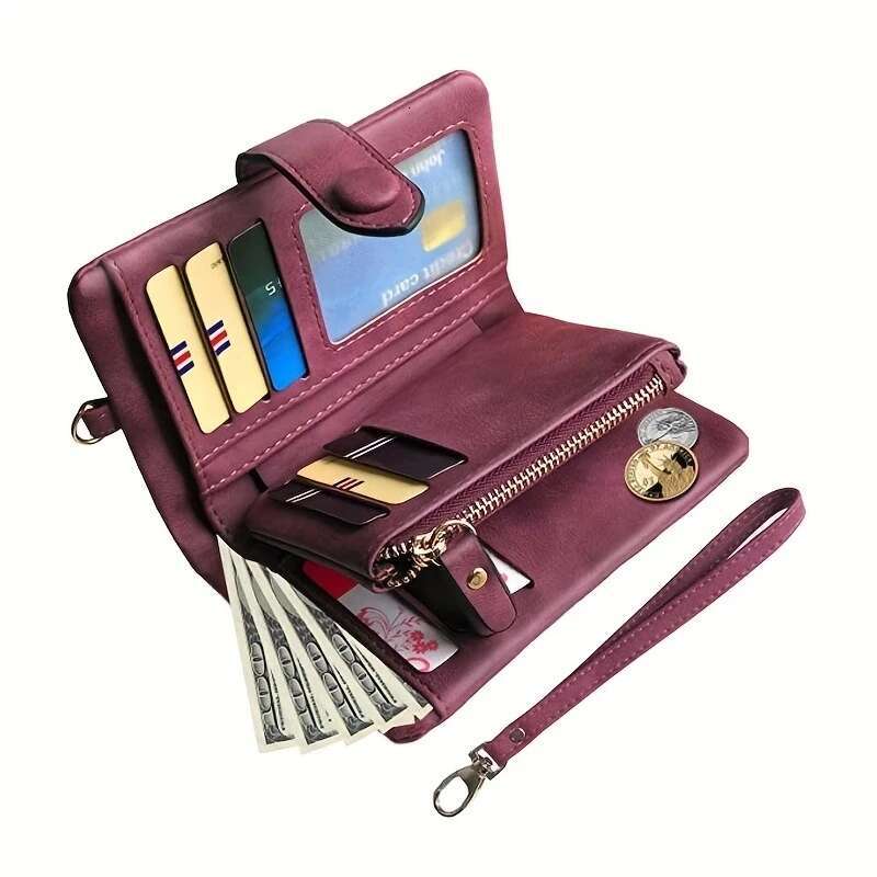 Tri-Fold Short Women Wallets With Coin Zipper Pocket Minimalist Frosted Soft Leather Ladies Purses Female Pink Small Wallet