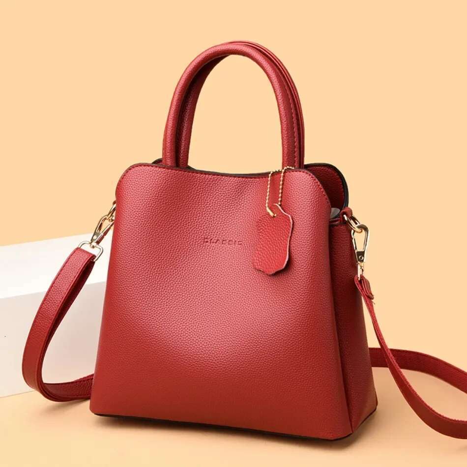 Soft Leather Handbags Designer Female Croosbody Bags For Women Casual Solid Color Tote Handbag Sac A Main 2024