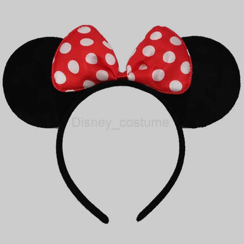 Disney Crown Earrings Headband Womens Classic Minnie Mouse Hair Girl Black Simple Bow Mickey Mouse Hair Accessories Childrens Boy Gift X250425