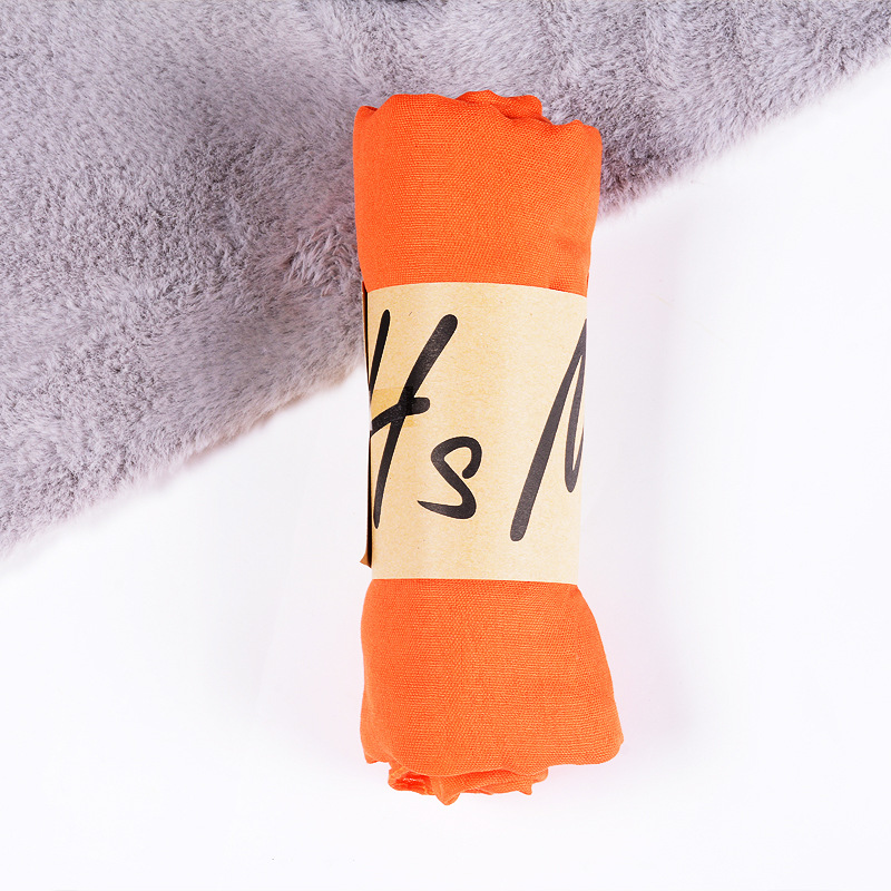 K512 Cotton and Linen Scarf Women's Solid Color Winter High-end Single-color Gift