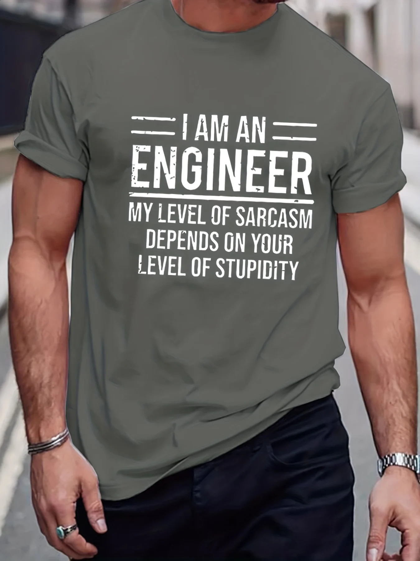Interesting engineer slogan pattern printing mens oversized T-shirt graphic T-shirt summer dress 100% pure cotton mens fashion trend 250423