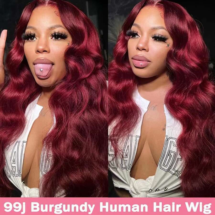 Transparent HD Human Hair Wig 30 40 Inch Body Wave 13X4 Bury Front 13X6 99J Lace Frontal Wigs Perruques Cheveux Humains
