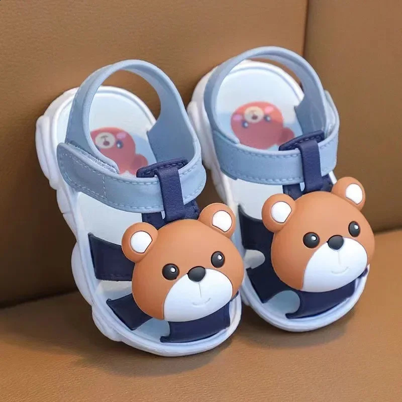 High quality comfortable breathable baby outdoor sandals simple version cute cartoon boy and girl baby walking shoes 250424