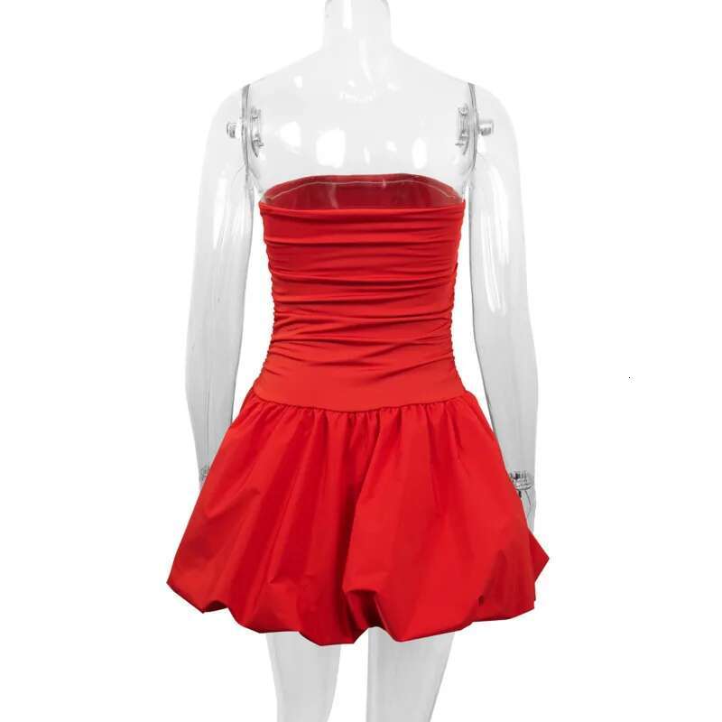 Dongdumaoyi Townlike Elegant Waist Wrap Pleated A Line Ball Gown Dress Women Mini Spring Summer Backless Sexy Party Dresses