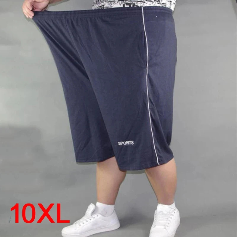 Men plus size shorts plus size 10XL 8XL 9XL waist 142cm summer large elastic sports casual loose large size 60 blue shorts 250420