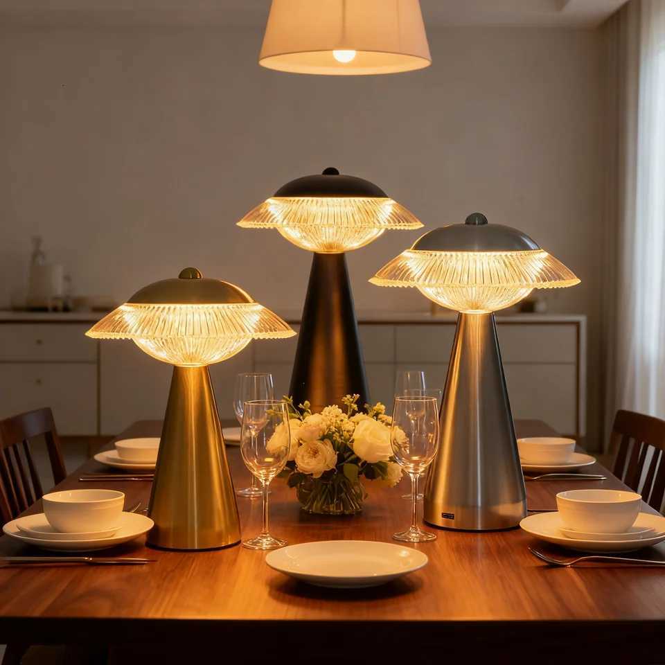 GGbingo LED Table Lamp Touch Sensor Desktop Night Light Rechargeable Reading Lamp for Restaurant Hotel Bar Bedroom Decor LightM251125