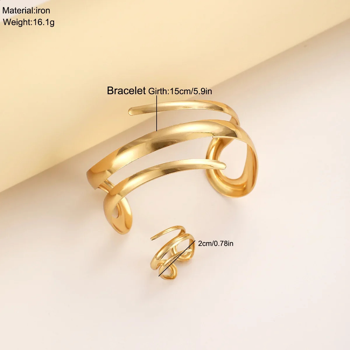 Stainless steel water droplet bracelet set for womens geometric teardrop open wristband irregular twisted jewelry 250415