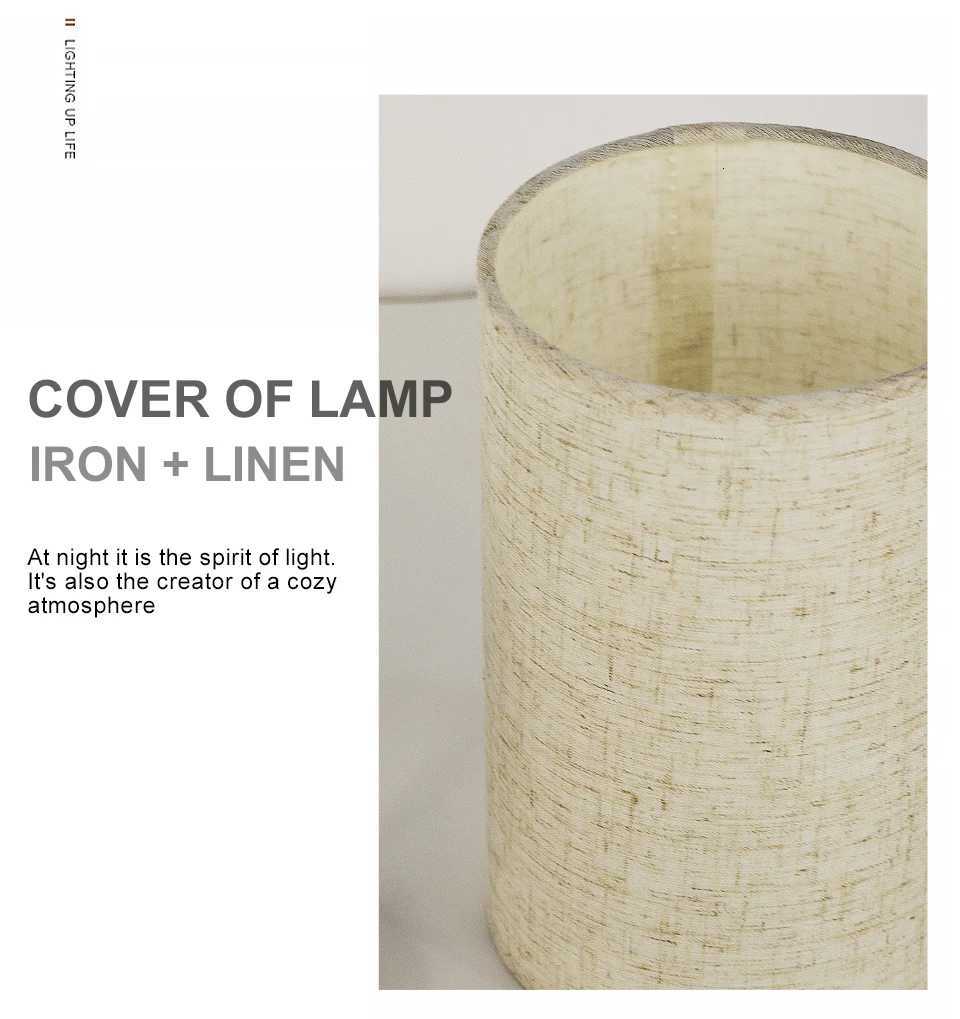 LED Linen Table Lamp Touch Switch 3000K Brightness Adjustable USB Plug Simple Bedside Light Bedroom Study living room Home DecorM251125