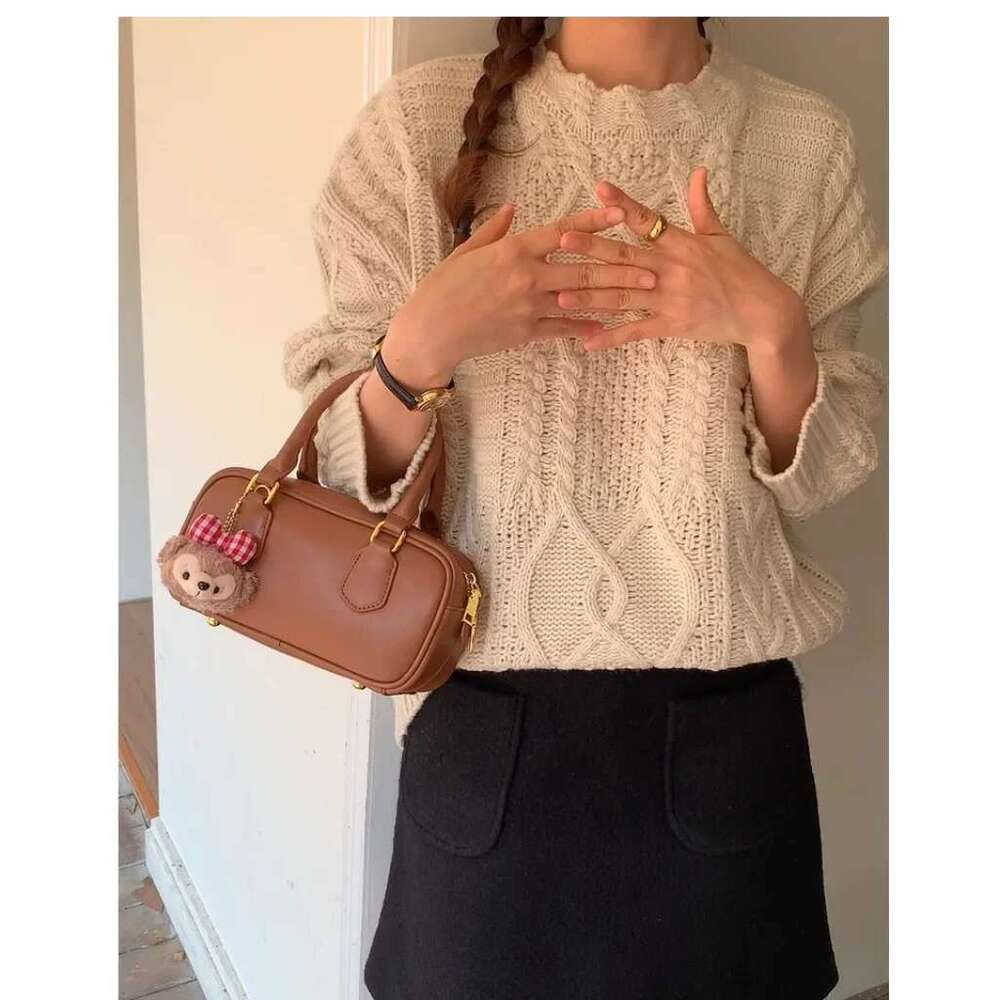 Designer Bag Versatile Bowling For Women, Retro And Simple, Single Shoulder, Crossbody, Hand-Held Small Square Bag