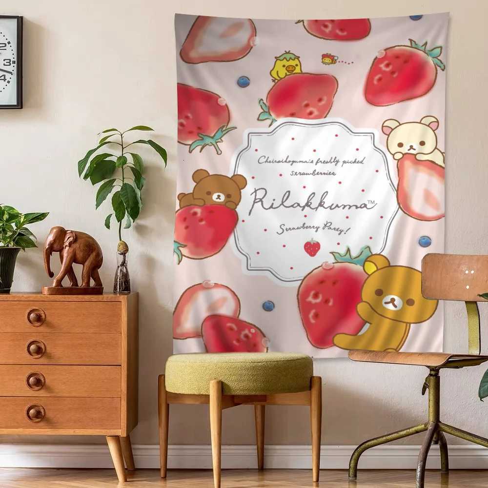 Cute Cartoon R-Rilakkuma Hippie Wall Hanging Tapestries Bohemian Wall Tapestries Mandala INS Home DecorM251125