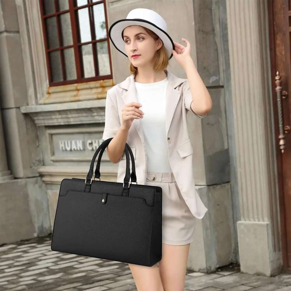 Large Capacity For Women 15.6 Inch Laptop Tote Leather Work Waterproof Briefcase Business Office Computer Bag