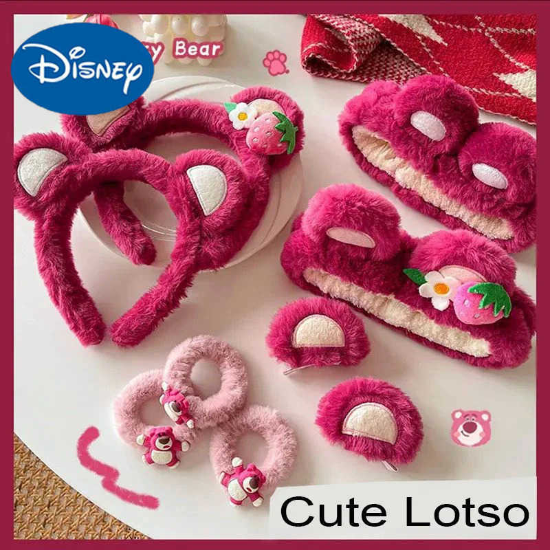Disney Plush Series Disney Womens Face Wash Hair Cute Cartoon Loso Headband for Girls Soft and Warm Makeup Hair Accessories Christmas Gift X250425
