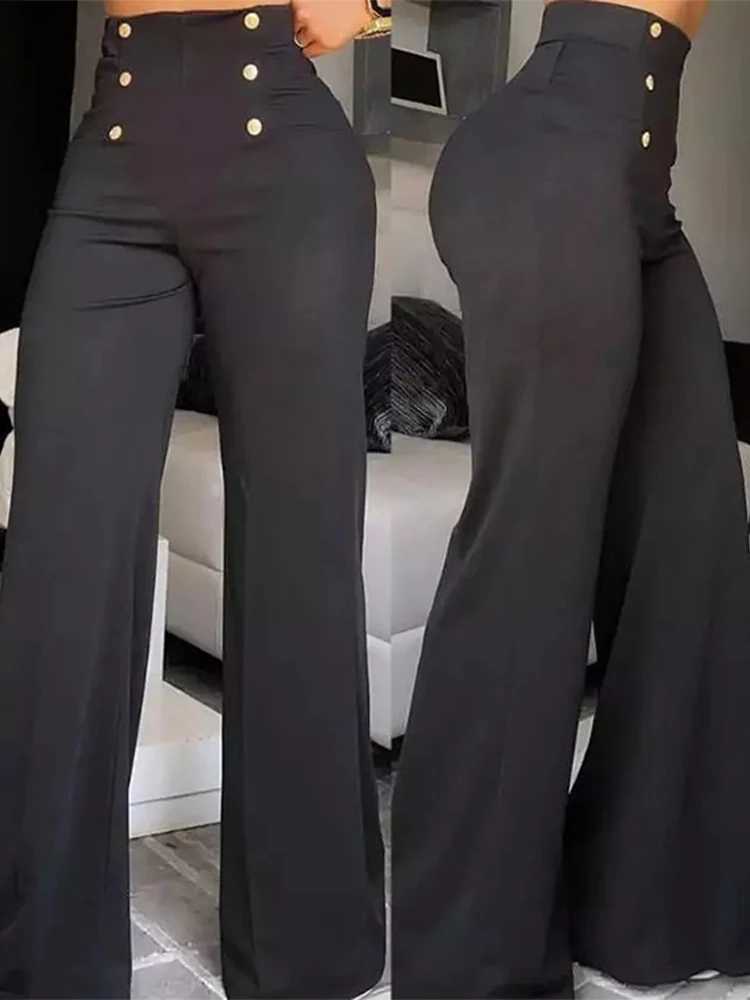 Elegant wide legged fashionable office Trouser casual Crisscross transparent mesh patch high waisted womens flannel pants Y2k streetwear 2024C250425