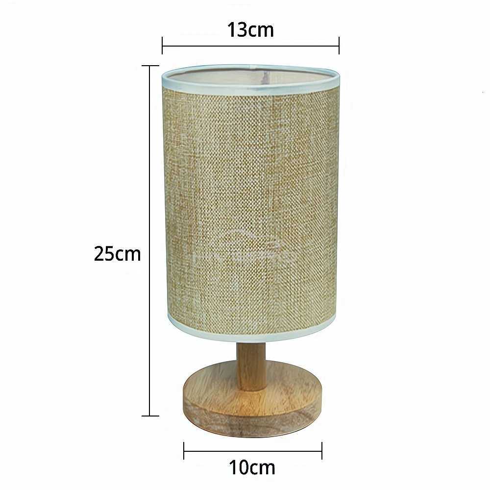 LED Hessian Solid Wood Decorative Lamp 5V USB Table Reading Bedroom Bedside Study Desk For Home Stay Energy Saving Night LightM251125