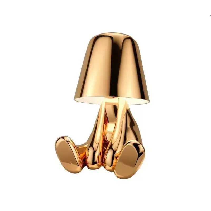 Bedside Touch Control Table Lamp Gold Decorative Thinker Statue LED Table Lamp 3 Levels of Brightness Room Decorative Table LaM251125