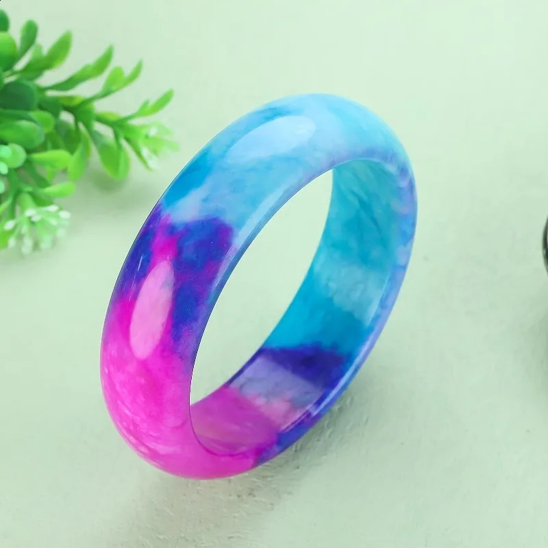 Natural Half Blue Half Purple Sky Blue Striped Bracelet Mothers Day Gift 250424