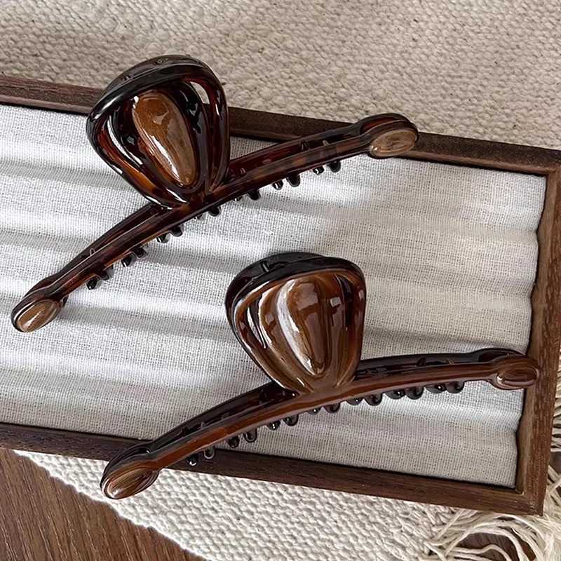 New retro womens hair clip acrylic shark clip Chinese style hair accessories fashionable girls headwear womens hair clipT250425