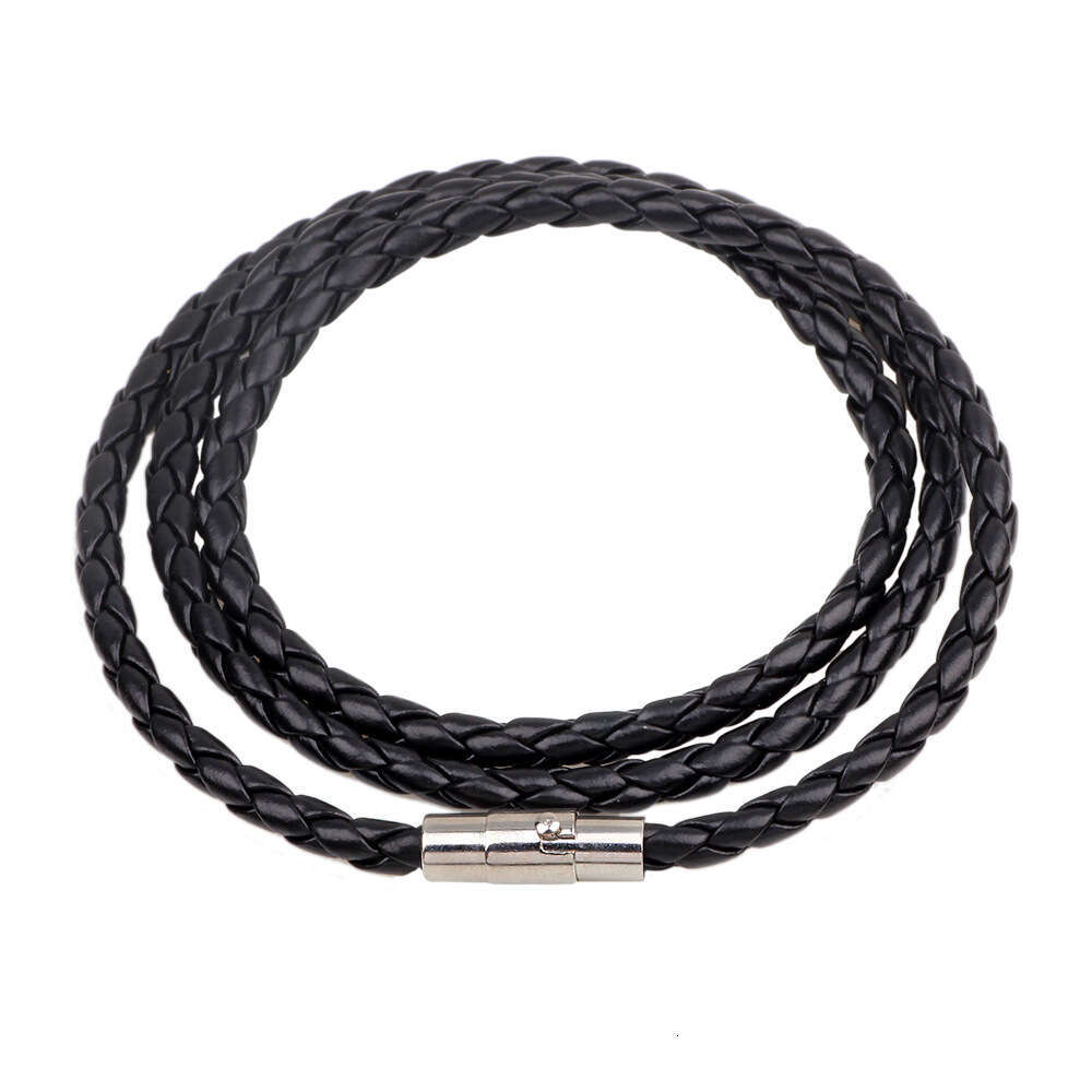 Boutique Handpiece 4MM Thick Serpentine Leather Rope Braided Magnetic Buckle Bracelet Versatile