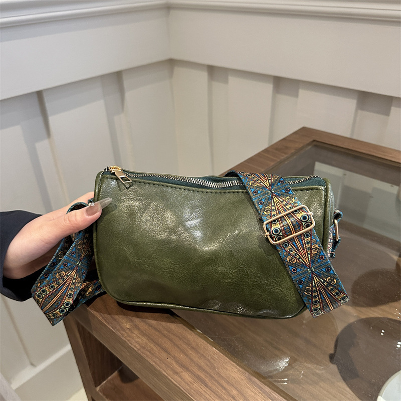 New Free Delivery Designer Shoes By 2025 Trendy New Fashion Versatile Casual Western-Style Wide Strap Single Shoulder Women's Crossbody Bag