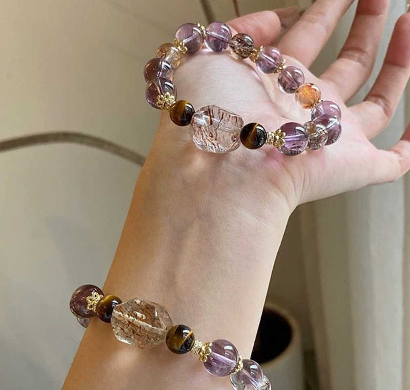 WealthAttractinga ndL uckEnhancingPu rpleTo werCr ystalYe llowTi gerEy eSt oneBl ackGo ldSu perSe venBr aceletGi ftfo rBe stFr J251125