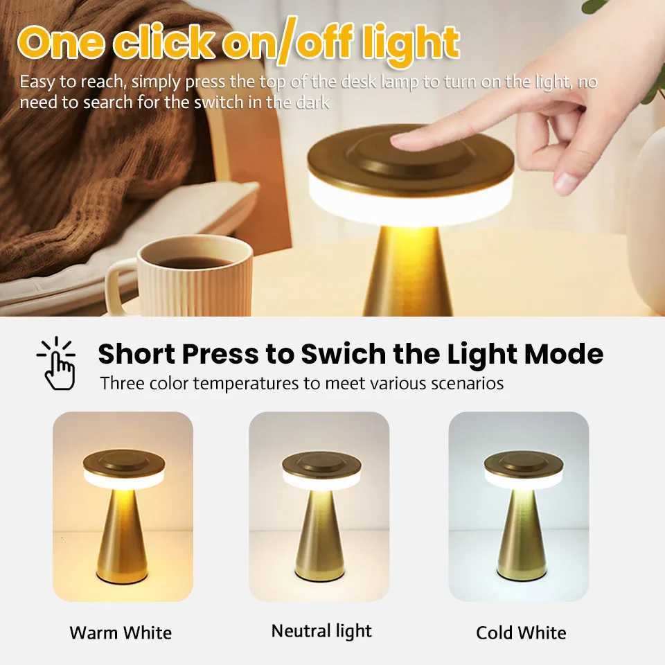 LED Table Lamps Wireless desk lamp Rechargeable Night Light Touch desk lamp Restaurant Bar Desktop Mood Lighting Bar DecorationM251125