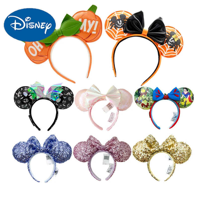 Disney Minnie Ears headband Minnie Pider internet night light red apple bow COSTUME headband cosplay plush adult/child headband gift X250425