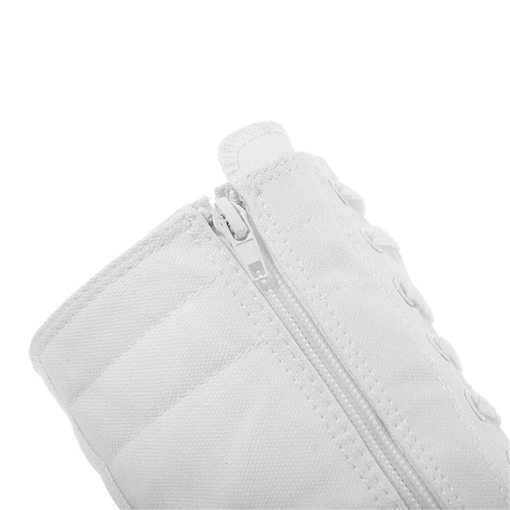 Spring new high-top front lace-up embroidered canvas casual soft sole flat inner heightening couple large-size women shoes