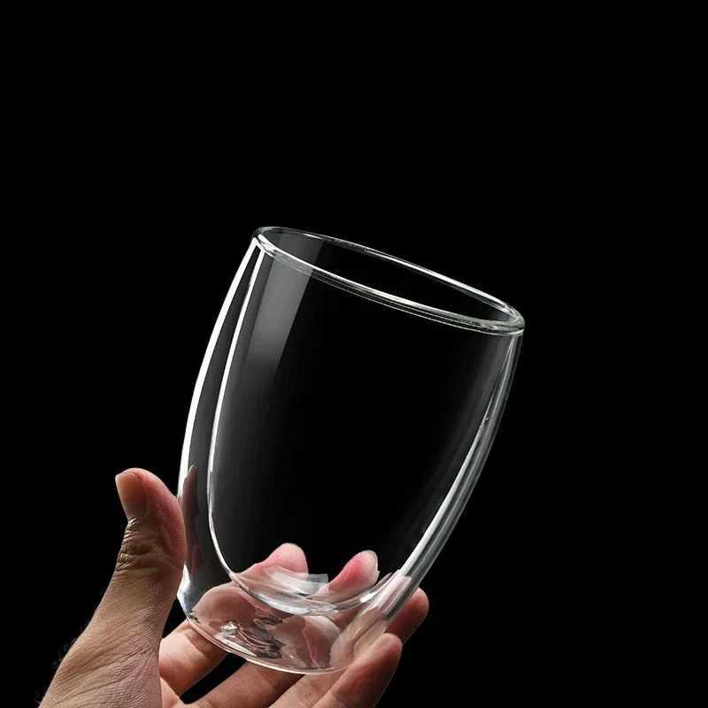 150/250/350/450ml Double Wall Coffee Mugs High Borosilicate Glass Heat Resistant Milk Juice Water Cup Espresso Shot Glasses Y251125