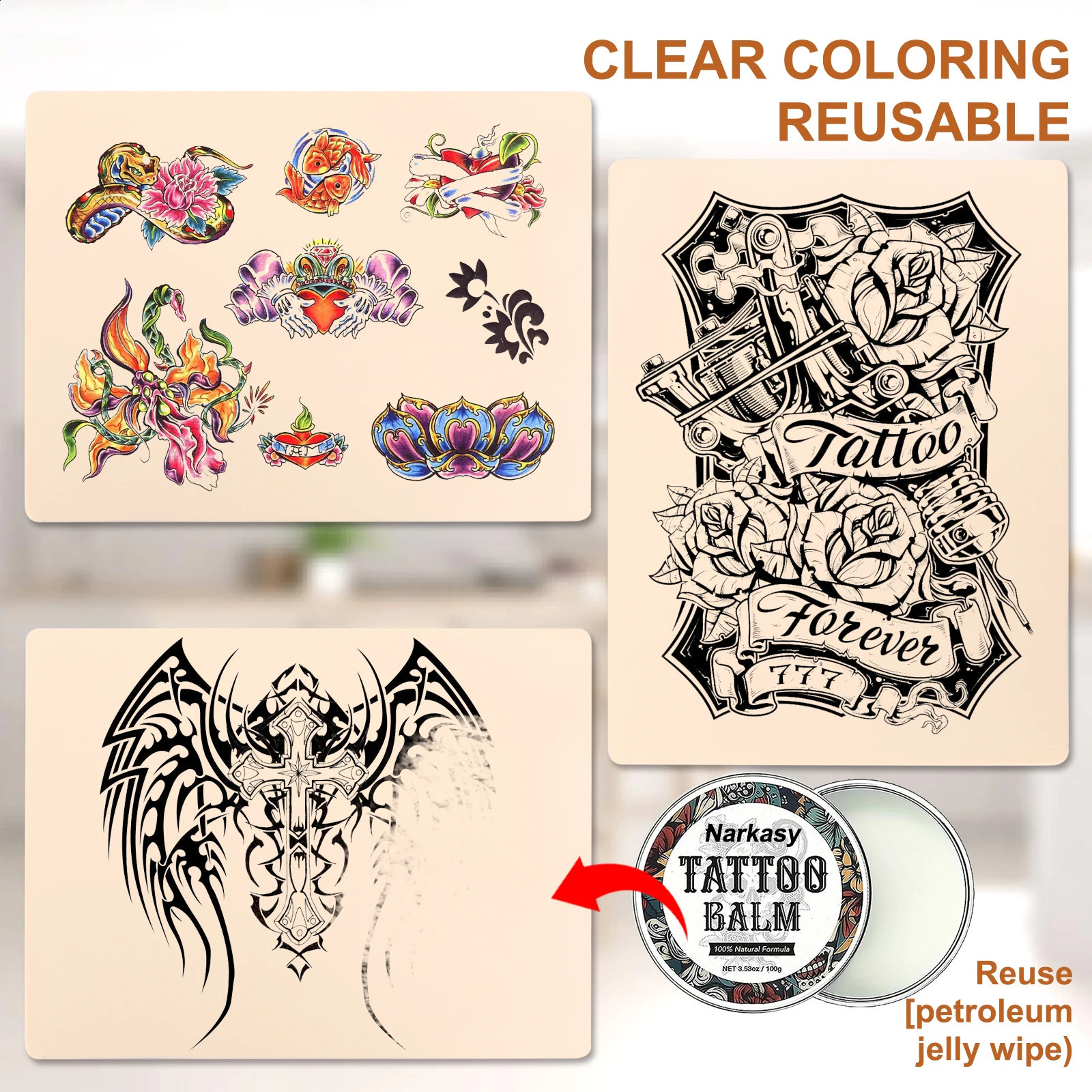 M Thick Tattoo Practice Skin Blank Double Sides Big Size Tattoo Practice Fake Skin for Permanent Makeup 250422